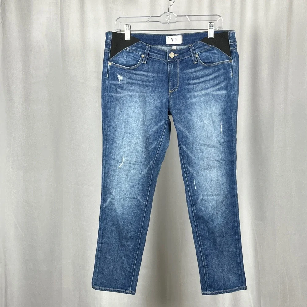 Paige Jimmy Jimmy Crop Maternity Jeans in Penelope. - Picture 2 of 9